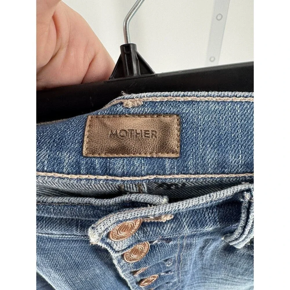 MOTHER Women's Beginers Luck The Pixie Dazzler Ankle Fray Jeans Size 25